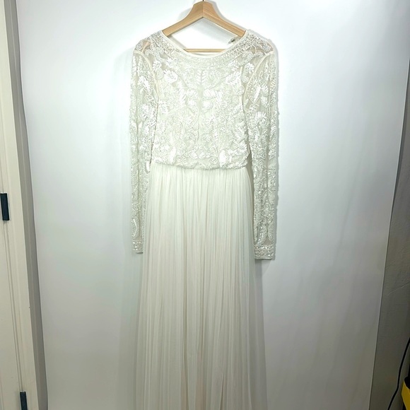 ASOS Bridal BOHO Elizabeth Wedding Gown Beaded Bodice size 2 - Picture 1 of 12